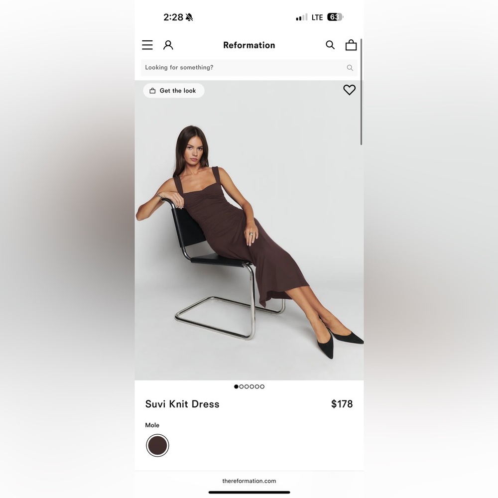 Reformation Mocha Midi Dress